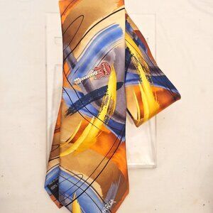 J. Garcia Collectors Silk Tie Clockworks  Red Guitar Pin 2014 Signed